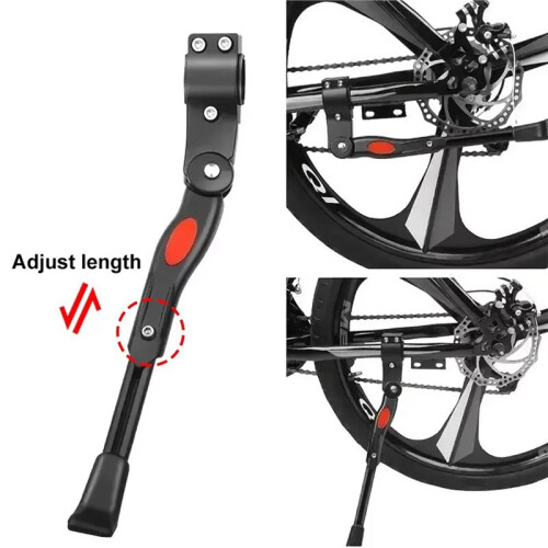 Universal Adjustable Aluminum Bicycle Kickstand for Road Bikes - Cycling Support Accessories Black