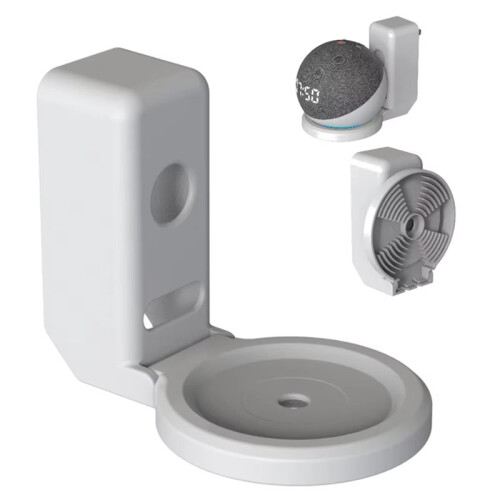 Wall Mount Holder for Alexa Echo Dot 4 Generation Speaker Bracket with Cord Management Stand Speaker Rack White 2