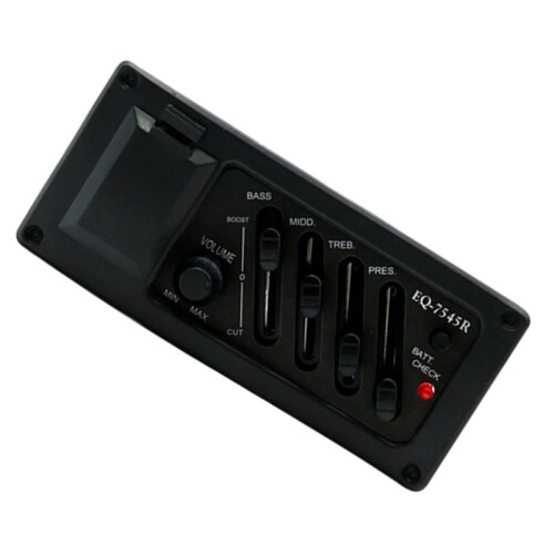 4-Bands Gitarrpickup EQ 7545R Equalizer Stämapparat Akustisk Gitarr Förförstärkare Gitarrtillbehör Justerbar EQ Equalizer 1