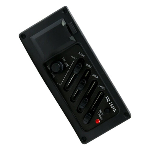 4-Bands Gitarrpickup EQ 7545R Equalizer Stämapparat Akustisk Gitarr Förförstärkare Gitarrtillbehör Justerbar EQ Equalizer 2