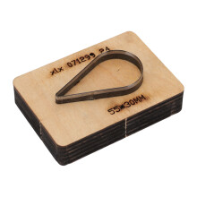 Tropfenförmige Leder-Stanzform, 55x30 mm, 70,00 g