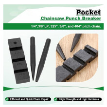 Kit de 3 Outils de Réparation de Chaîne de Tronçonneuse de Poche avec 10 Maillons de Jonction de Chaîne de 3/8"