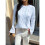 Damen Langarmpullover Herbst Rippstrickpullover Locker Rundhals Zopfmuster Pullover Jumper Tops Blau XL 3