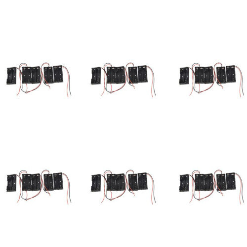 30 Pcs 2 x 1.5V AA Battery Holder Case Box Black W Wire Leads