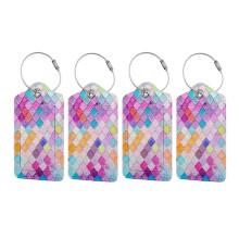 (Lot de 4) Étiquette de Bagage de - Manchon de Protection de la Vie Privée avec Anneau en Acier Inoxydable, Types de Bagages et de Colis
