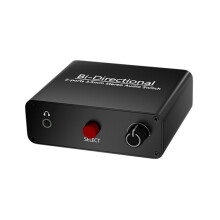 2-Poorts 3,5 mm Stereo Audioschakelaar, Bidirectionele Audioschakelaar/Splitterbox, 2 Ingangen, 2 Uitgangen, Audioschakelaar met Volumeknop
