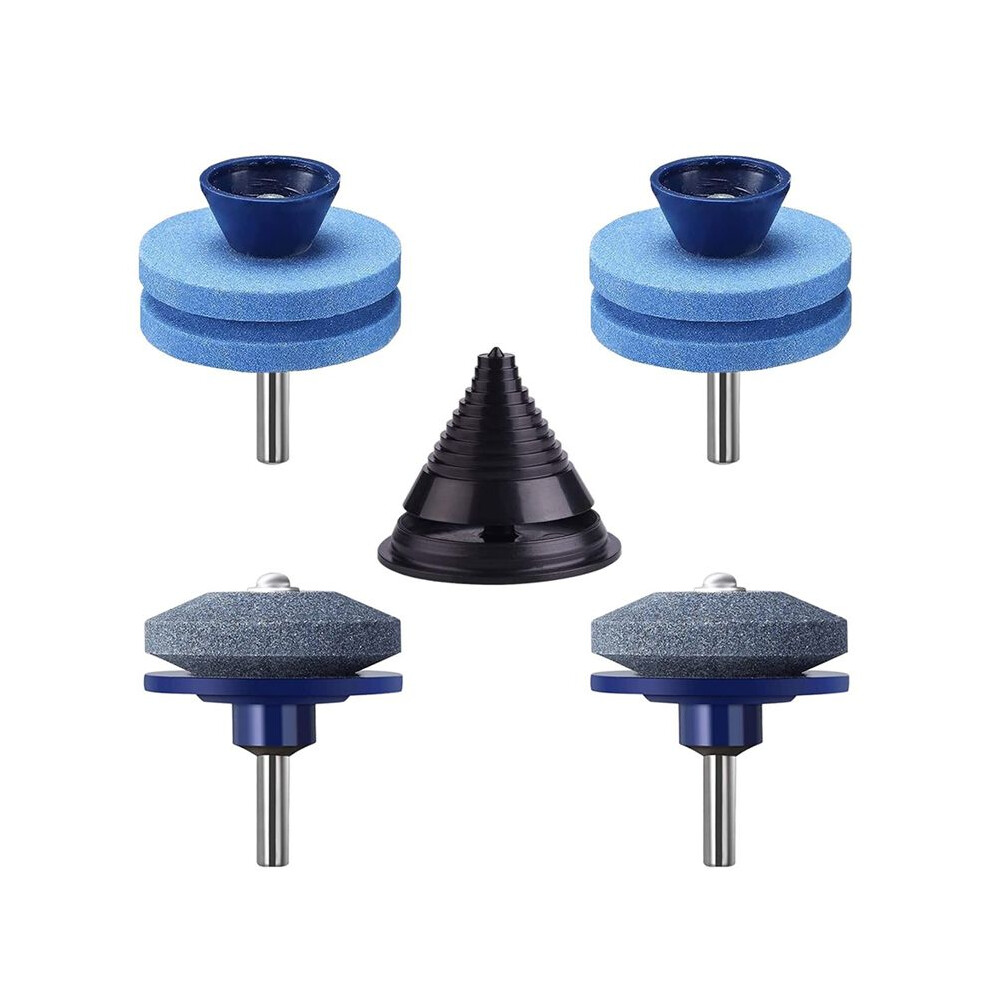 4Pcs Lawn Mower Blade Sharpener,Mower Blade Sharpener With Blade Balancer For Any Power Drill Hand Drill 4713011168879