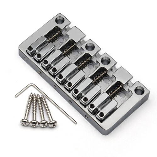 5-String Bass Bridge Body Bottom Through String Spacing 16.5MM Bass Fixed Bridge Silver