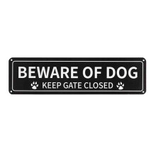 1 Paquet de Panneau MéFiez-Vous des Chiens, Panneau MéTallique en Aluminium .040 Antirouille de 12 X 3 Pouces, RéFléChissant, RéSistant à la