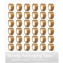 KAD Brown Strong Packing Tape 48mm x 66m Roll X 36