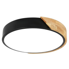 24W Modern LED Ceiling Light Round Wooden Indoor Ceiling Lighting 2400LM,White Light 6500K,for Bathroom Living Room