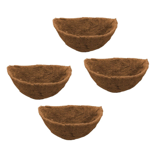 Half Round  Liner,Half Circle Wall Planter  Fiber Replacement Liners for Wall Hanging Baskets 4Pack 14 Inch