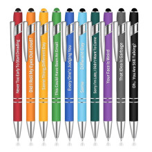 10 SZTUK DłUgopisy Biurowe ŚMieszne DłUgopisy Negatywne Cytaty DłUgopisy DłUgopisy Macaron Touch Stylus dla Biura