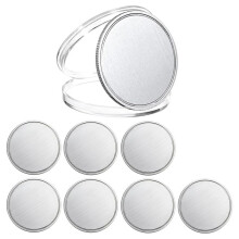 8PCS Blank Challenge Coins for Laser Engraving, 1.6In Engraving Blank Alloy Coins with Acrylic Protection Box Silver