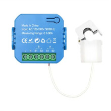 Tuya ZigBee EnergimäTare Dubbelriktad med StröMtransformatorklämma App Monitor Power 80A(1CT)