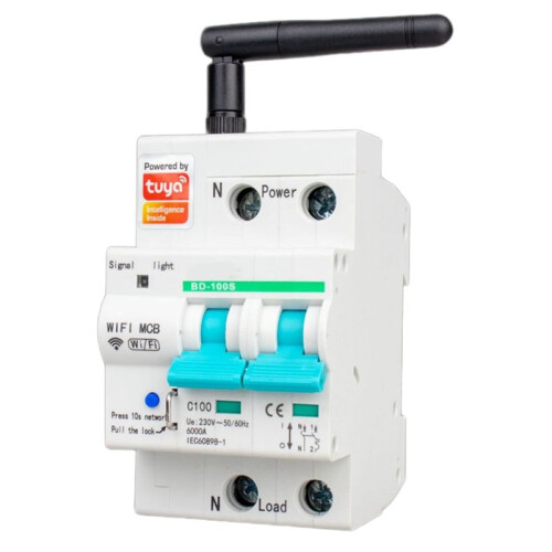 2P Tuya App Wifi Circuit Breaker Interruptor  Life Timer Voice Remote Control Automatic Intelligent