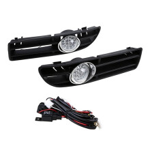 1 Pair LED Foglamp Front Grille Front Bumper Grille Fog Lights for Bora MK4 1999-2007