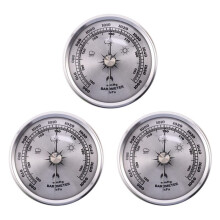 3X pour Jauge de Pression à La Maison Station Météo Métal Tenture Murale Baromètre Thermomètre Multifonction Atmosphérique Hygromètre Portable