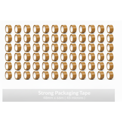 KAD Brown Strong Packing Tape 48mm x 66m Roll X 72
