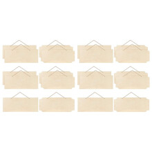 20 Pieces Unfinished Hanging Wood Sign Rectangle Blank Wooden Plaque Banners with Ropes for Pyrography Painting Writing