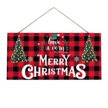 Houten kerst welkomstbord voor de deur in landelijke stijl