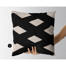 Capas de almofada neutras em preto, bege e marrom, 45x45 cm (18x18 polegadas)