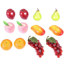 Ensemble de 12 décorations de fruits réalistes en mousse