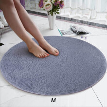 Alfombra redonda antideslizante de terciopelo coral suave de 80 cm.