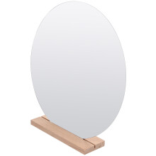 Espelho de mesa de madeira para maquiagem com superfície refletora HD