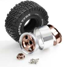 4 St 1.9 Metallfälgar med Beadlock-Lås och Däck för 1/10 RC-Bil Axial SCX10 II III Pro Capra TRX4 D90 MST A