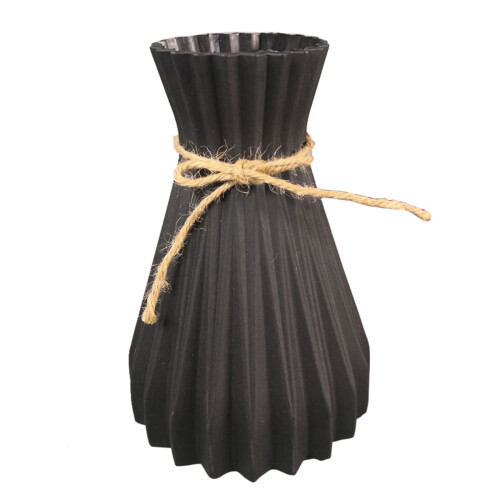 Vaso retrô de plástico preto – 17 cm