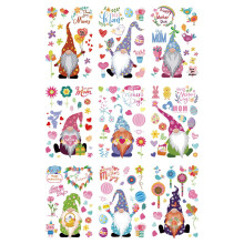 Stickers muraux en PVC pour la fête des mères – 9 pièces Cœur et Gnome