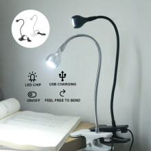 Lampe de bureau réglable avec bras flexible et pince
