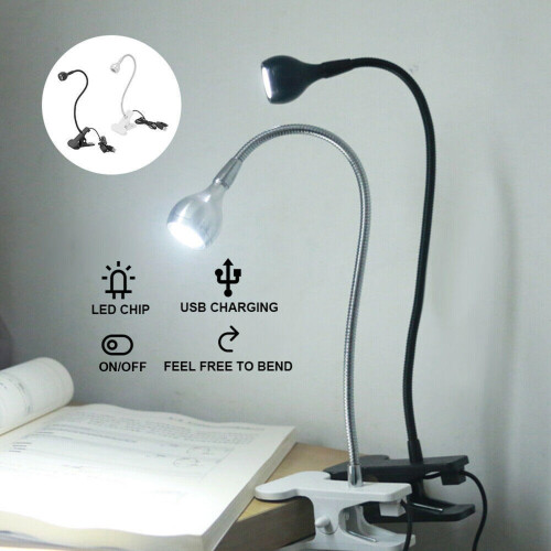 Lampe de bureau réglable avec bras flexible et pince