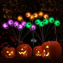 Halloween Solar Oogbollampjes Groen 2-pack