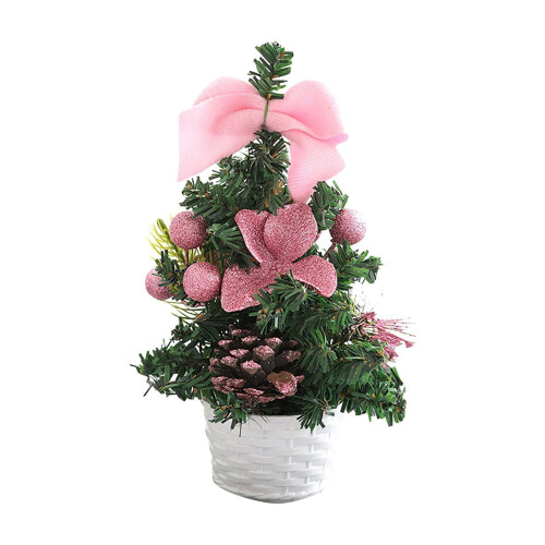 Mini Artificial Christmas Tree 20cm with Red Bows &