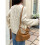 Damen Langarmpullover Herbst Rippstrickpullover Locker Rundhals Zopfmuster Pullover Jumper Tops Aprikose S 3