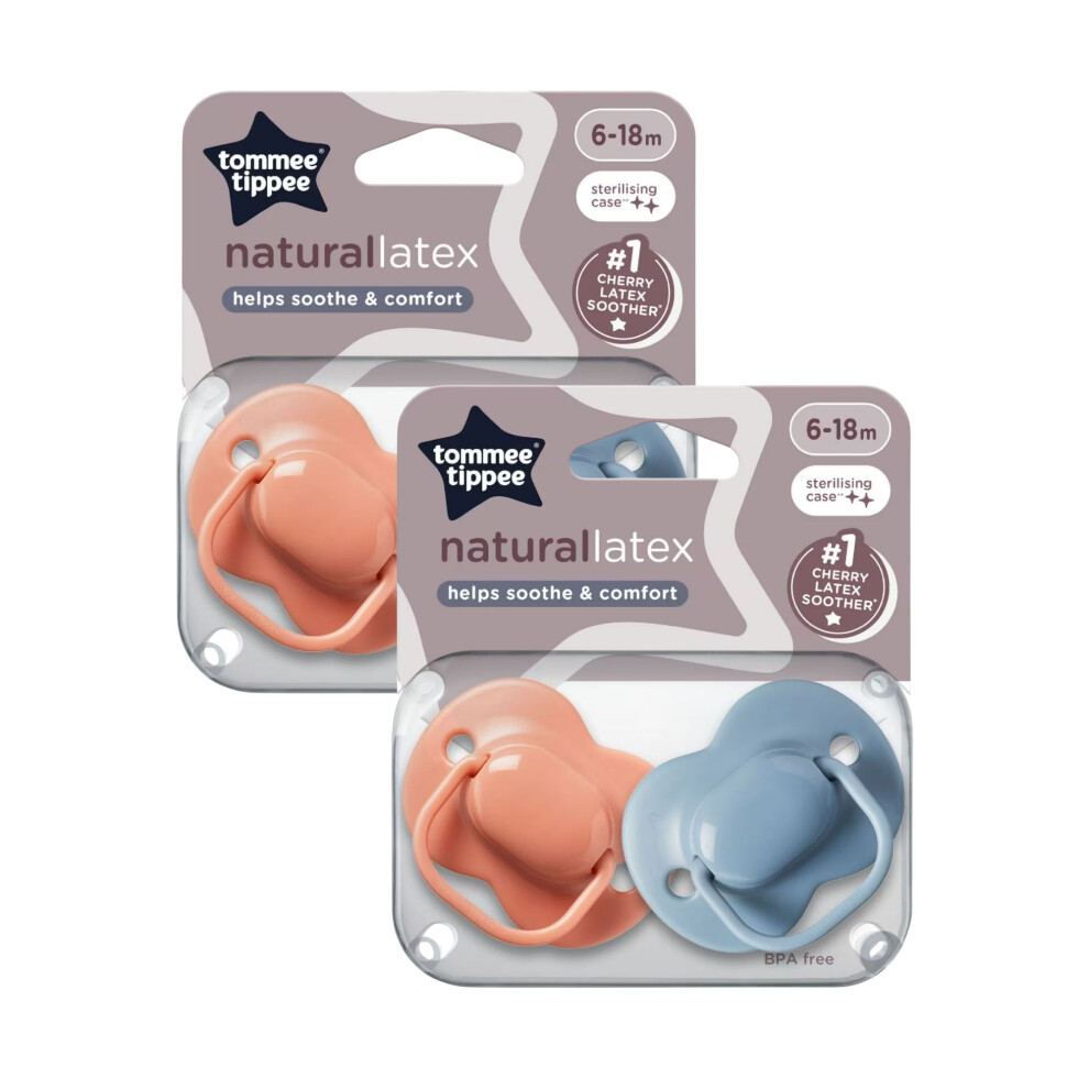 Tommee Tippee Cherry Latex Soother 6-18M 2Pk X2