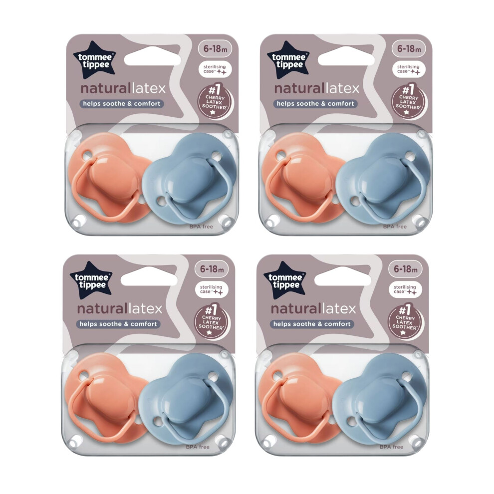 Cherry Latex Soother 6-18M 2Pk X4 Tommee Tippee