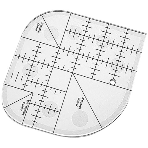 Righello con angoli curvi per quilting e cucito 1