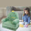 Runskmd Plush Foldable Kids Sofa Bed with Cartoon Backrest 4