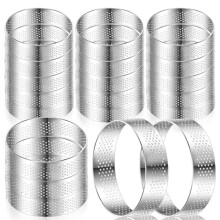 20 Anneaux à PerforéS de 3 Pouces, Anneaux à Ronds en Acier Inoxydable pour la Cuisson, Anneau à Gâteau Rond en MéTal AntiadhéSif