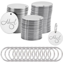 150 Pcs Stainless Steel Blank Dog Tags, 1.2 Inch Engraving Tags for Pet ID, Jewelry Making,Keychain Accessories,Stamping