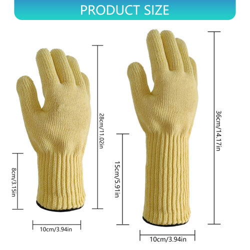 350C Heat Protective Gloves Aramid Material Double-Short 28cm 1