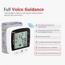 Digital Blood Pressure Monitor Wrist Tensiometer Electronic Blood Pressure Tonometer with LCD 2 X 90 Memory Rechargeable