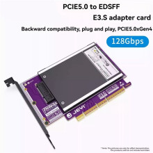 JEYI PCIe5.0 Naar EDSFF E3.S Adapterkaart 128 Gbps NVMe SSD-Uitbreidingskaart Ondersteunt X4/X8/X16-Slots voor Desktop