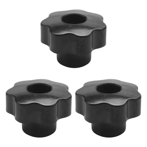 3PCS M10 10mm Dia Thread Black Plastic Star  Clamping Knob Grip