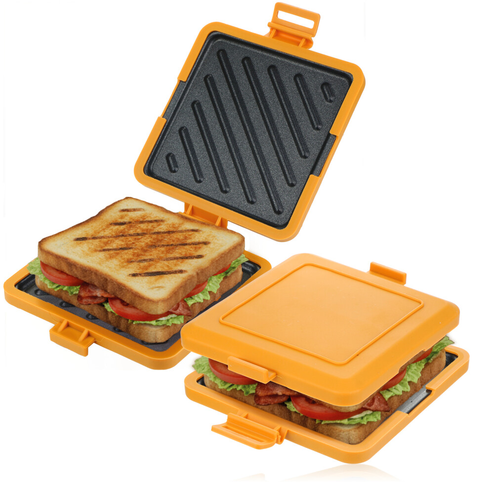 Spares2go Microwave Toastie Maker Sandwich Grill Microwaveable Grilled Non-Stick (2 Pack)