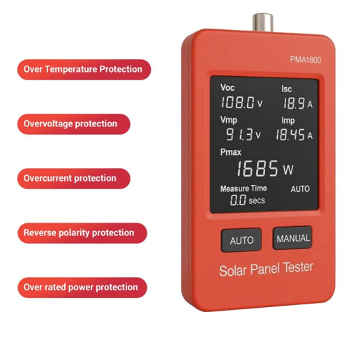 1800W Solar Panel Multimeter MPPT Power Tester PMA1800 Auto/Manual Voltmeter for Efficient PV System Testing 1