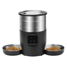 Intelligent Pet Feeder for Cats and Dogs, WiFi/Manual Dual Mode with Dual Bowls EU Plug